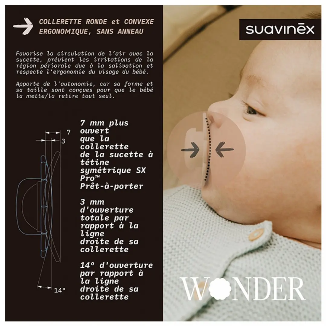 Suavinex Wonder SX Pro Fopspeen Symmetrisch 6-18Mnd - Grijs