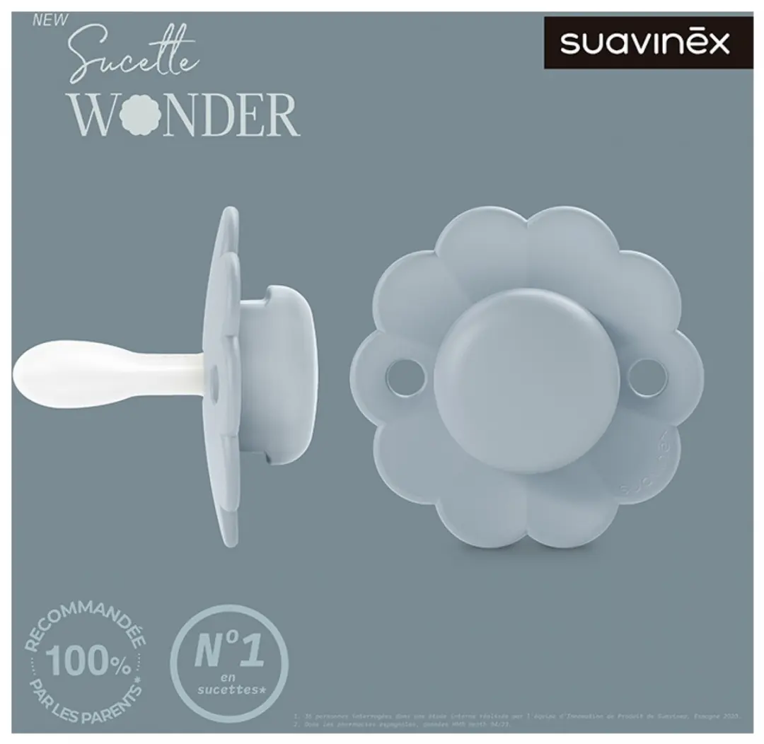 Suavinex Wonder SX Pro Fopspeen Symmetrisch 6-18Mnd - Grijs