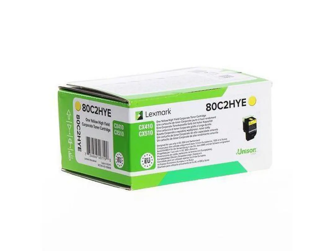 Lexmark 80C2HYE Tonercartridge Geel