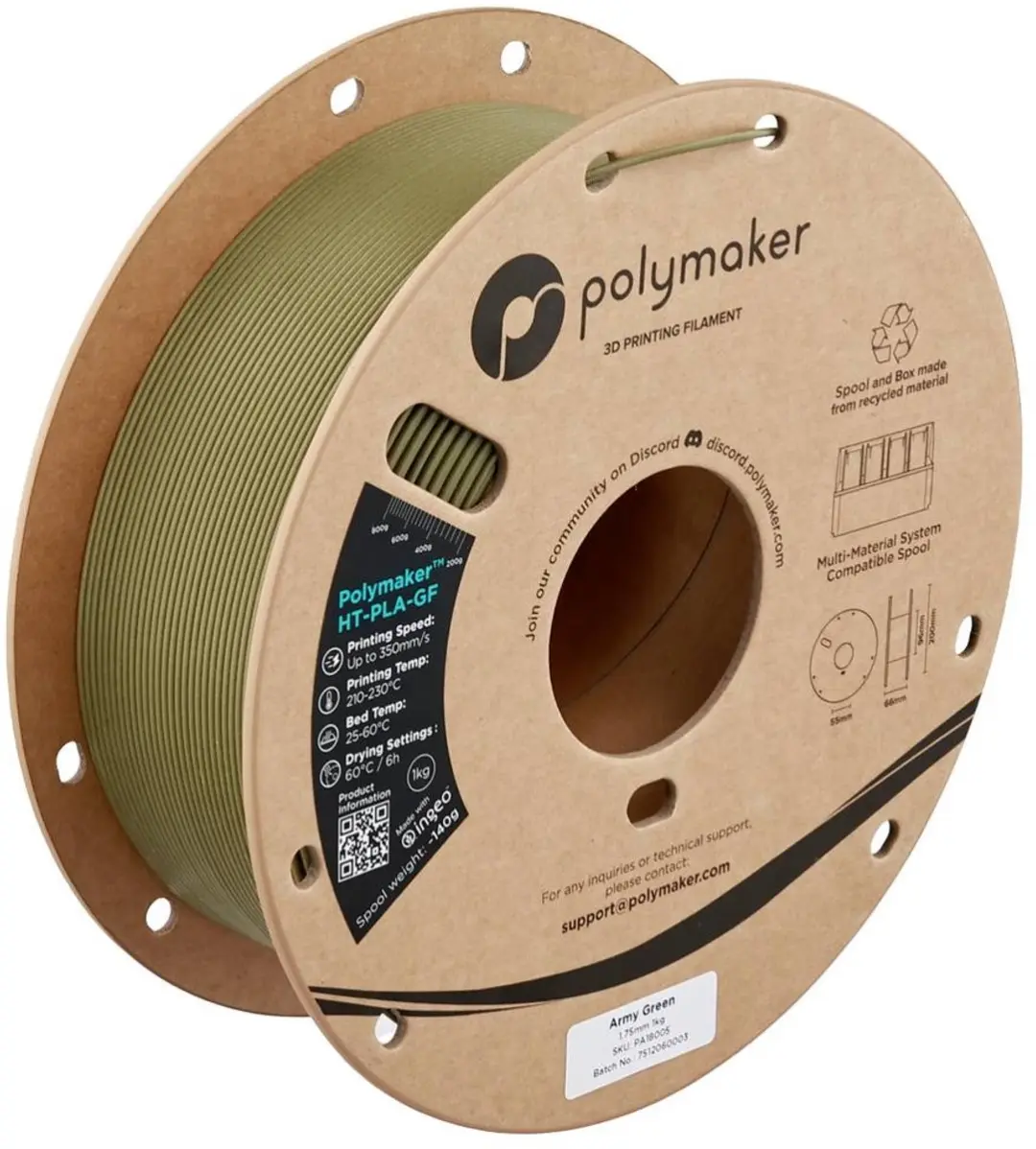 Polymaker HT-PLA-GF Filament 1.75mm - Glasvezelversterkt - 100m