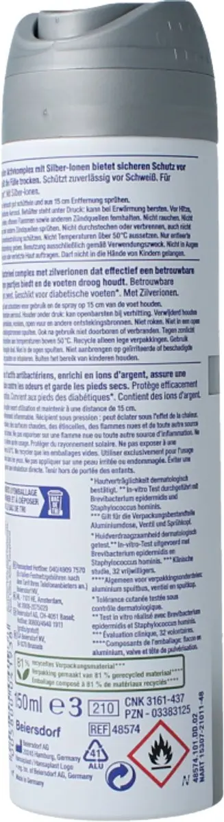 Hansaplast Voetdeodorant Silver Active 150ml
