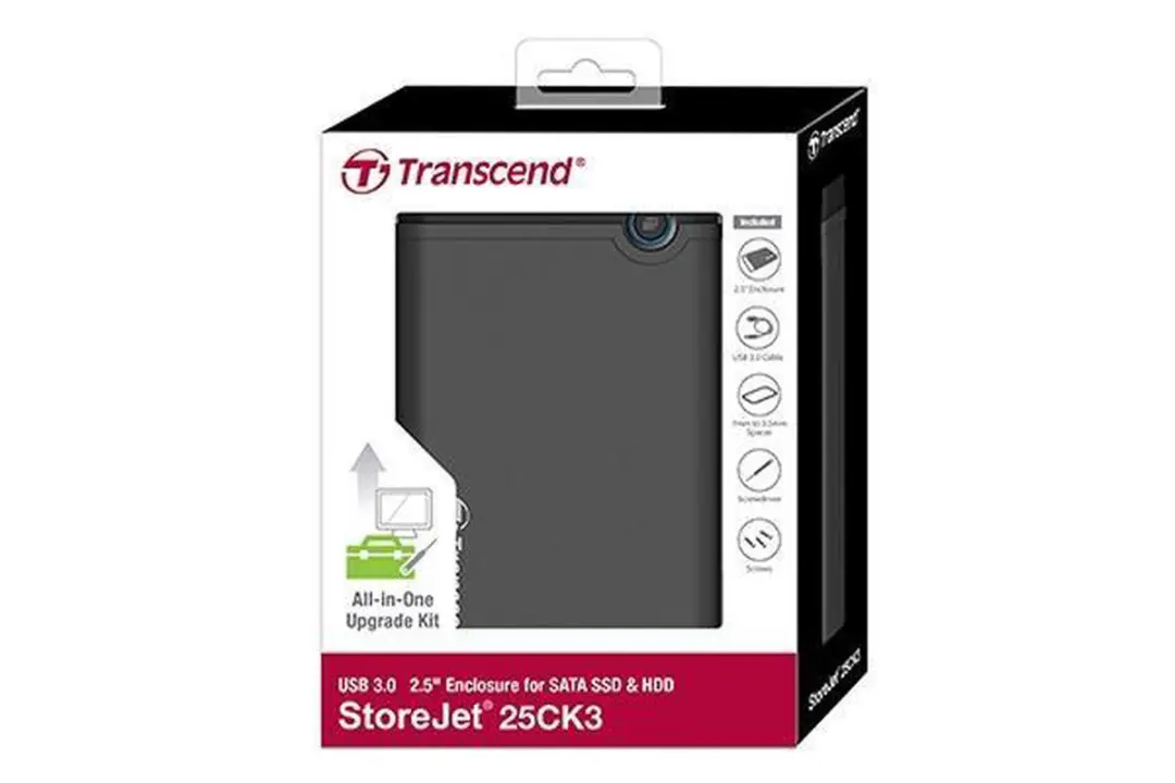 Transcend StoreJet TS0GSJ25CK3 HDD-behuizing - Zwart