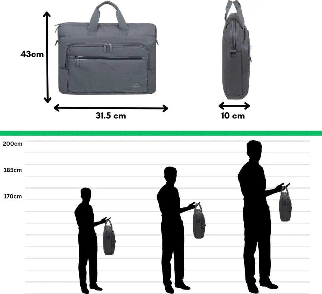 RivaCase Alpendorf ECO Laptophoes 16" - 5 Vakken - Grijs