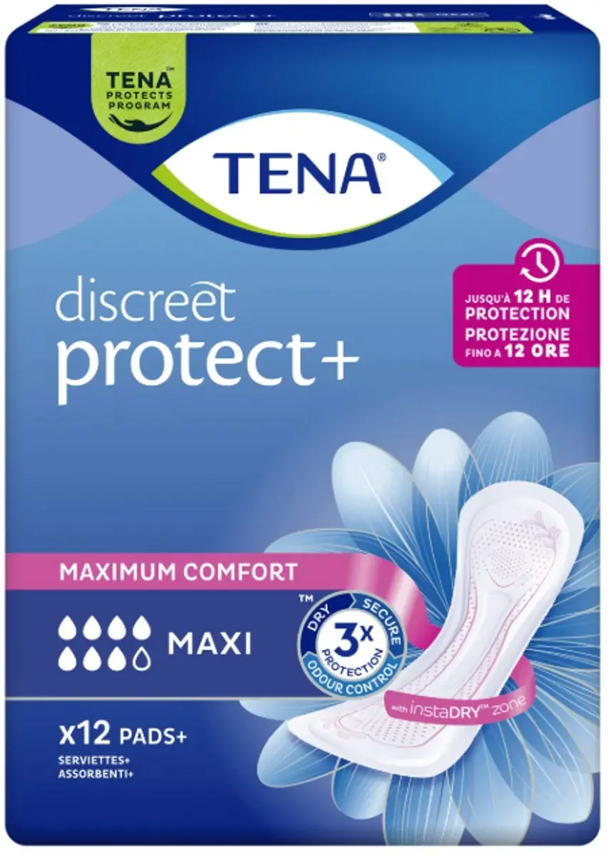 TENA Lady Maxi Discreet Protect+ Incontinentie Maandverband - 12 Stuks