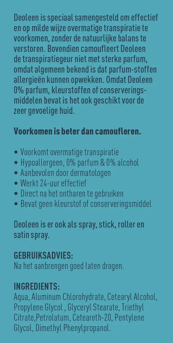 Deoleen Anti-transpirant Crème Sensitive 50ml - 6 Stuks
