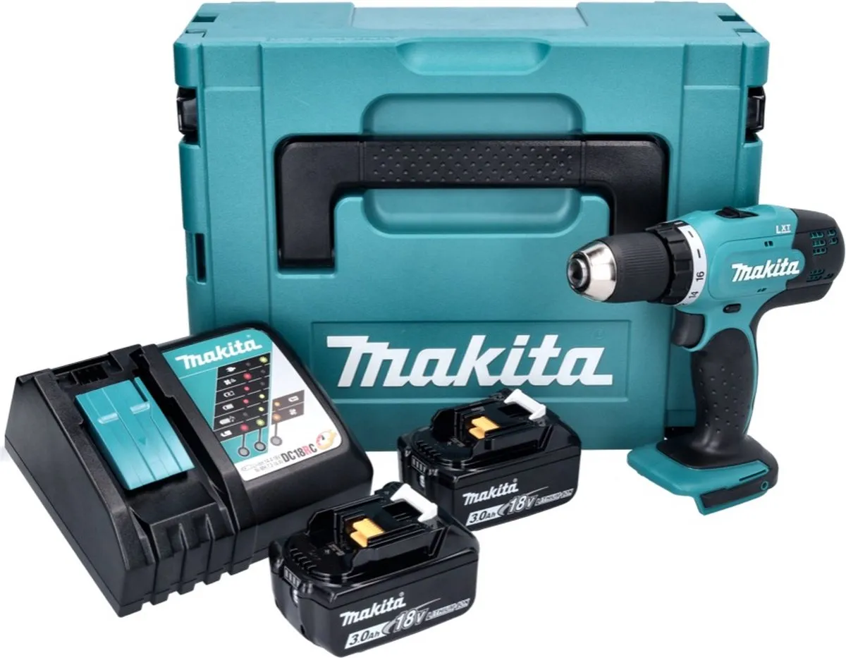 Makita DDF453RFJ Accuboormachine 18V - 42Nm 2x Accu 3.0Ah - afbeelding 2 van 5