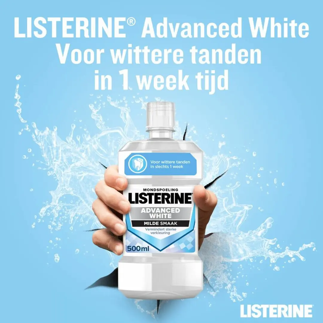 Listerine Advanced White Mondwater 500ml - 12 Stuks