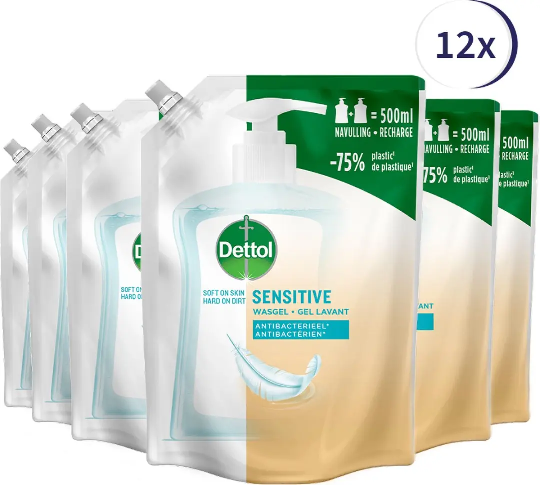 Dettol Handzeep Antibacterieel Navulling Sensitive 12x500ml