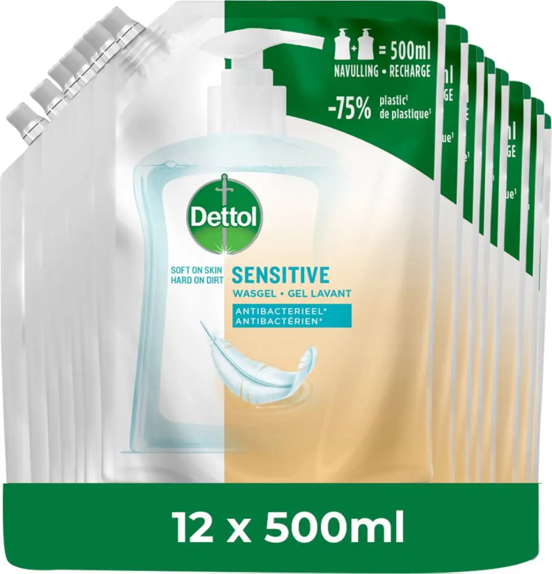 Dettol Handzeep Antibacterieel Navulling Sensitive 12x500ml