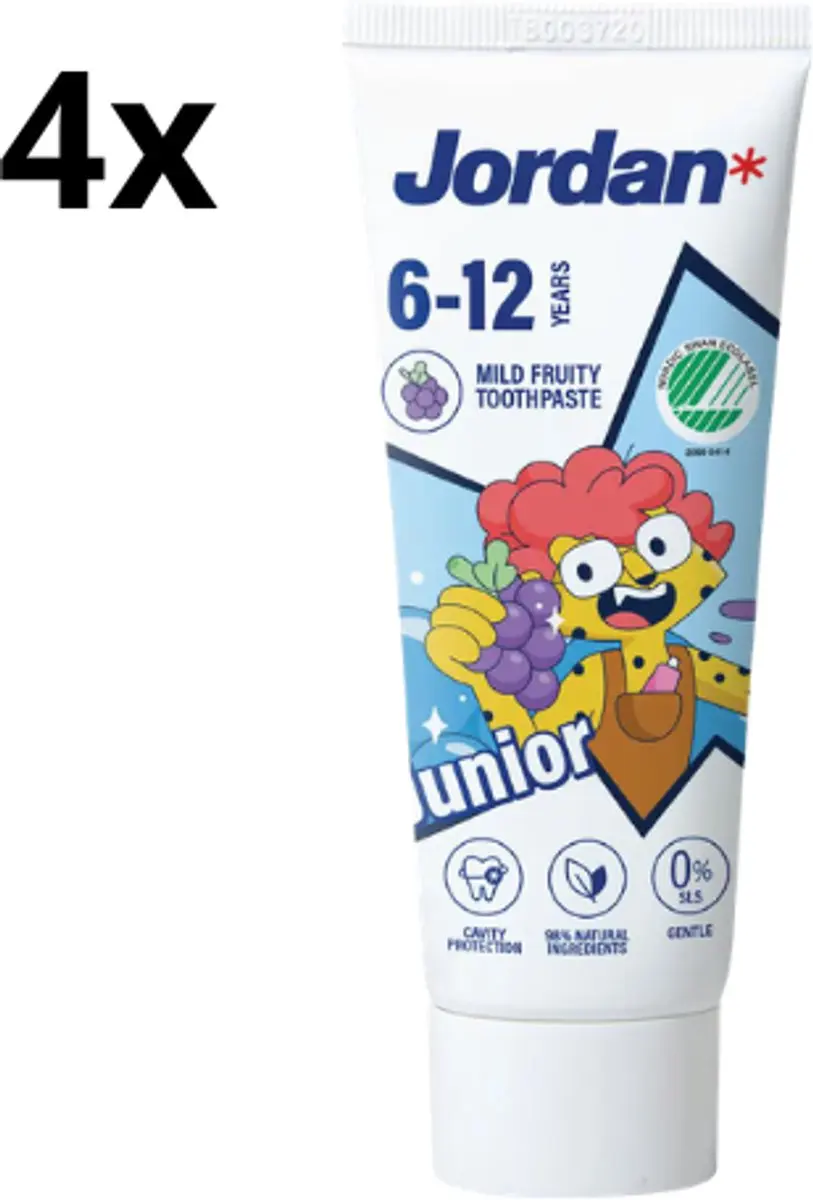 Jordan Tandpasta Junior 50ml - 200ml (4x50ml)
