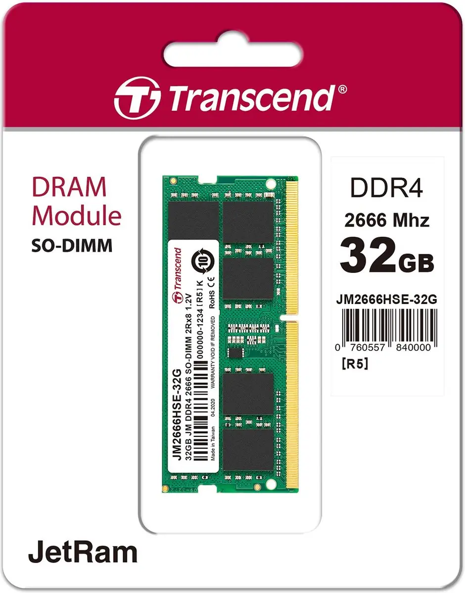 Transcend JetRam JM2666HSE-32G DDR4 32GB (2x16GB) SO-DIMM