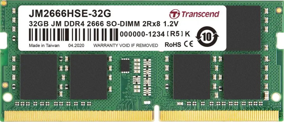 Transcend JetRam JM2666HSE-32G DDR4 32GB (2x16GB) SO-DIMM