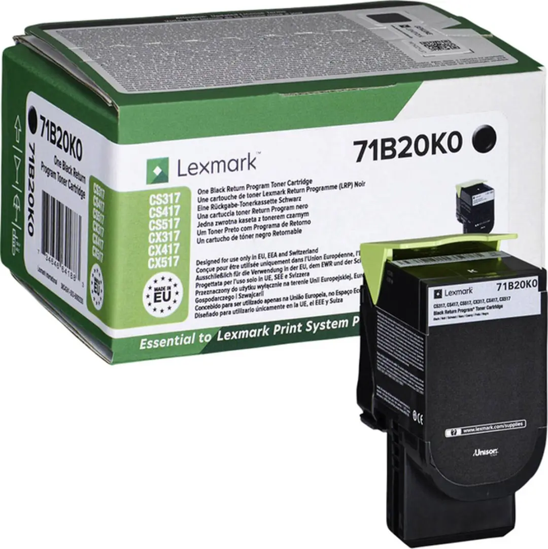 Lexmark 71B20K0 Toner - Zwart - 3000 pagina's