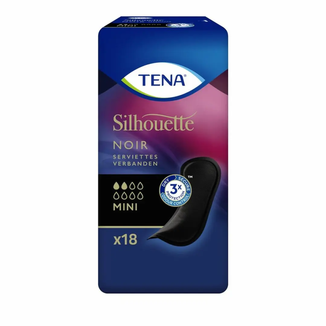 TENA Silhouette Pads Black Mini - 3x18 Stuks