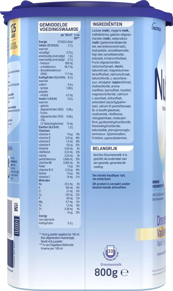 Nutrilon 4 Vanille Dreumesmelk 800g