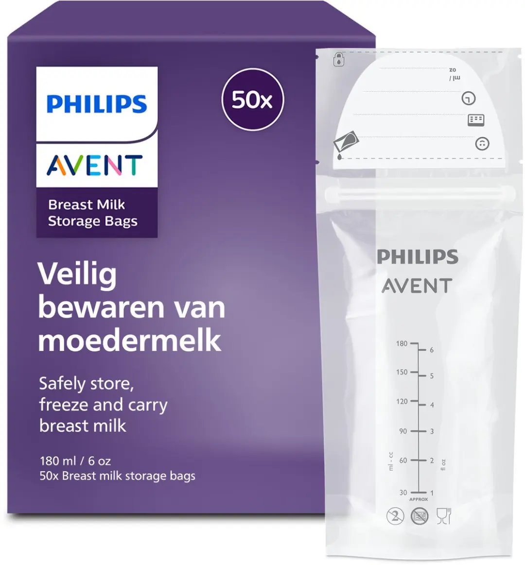 Philips Avent Moedermelk Bewaarzakjes 180ml