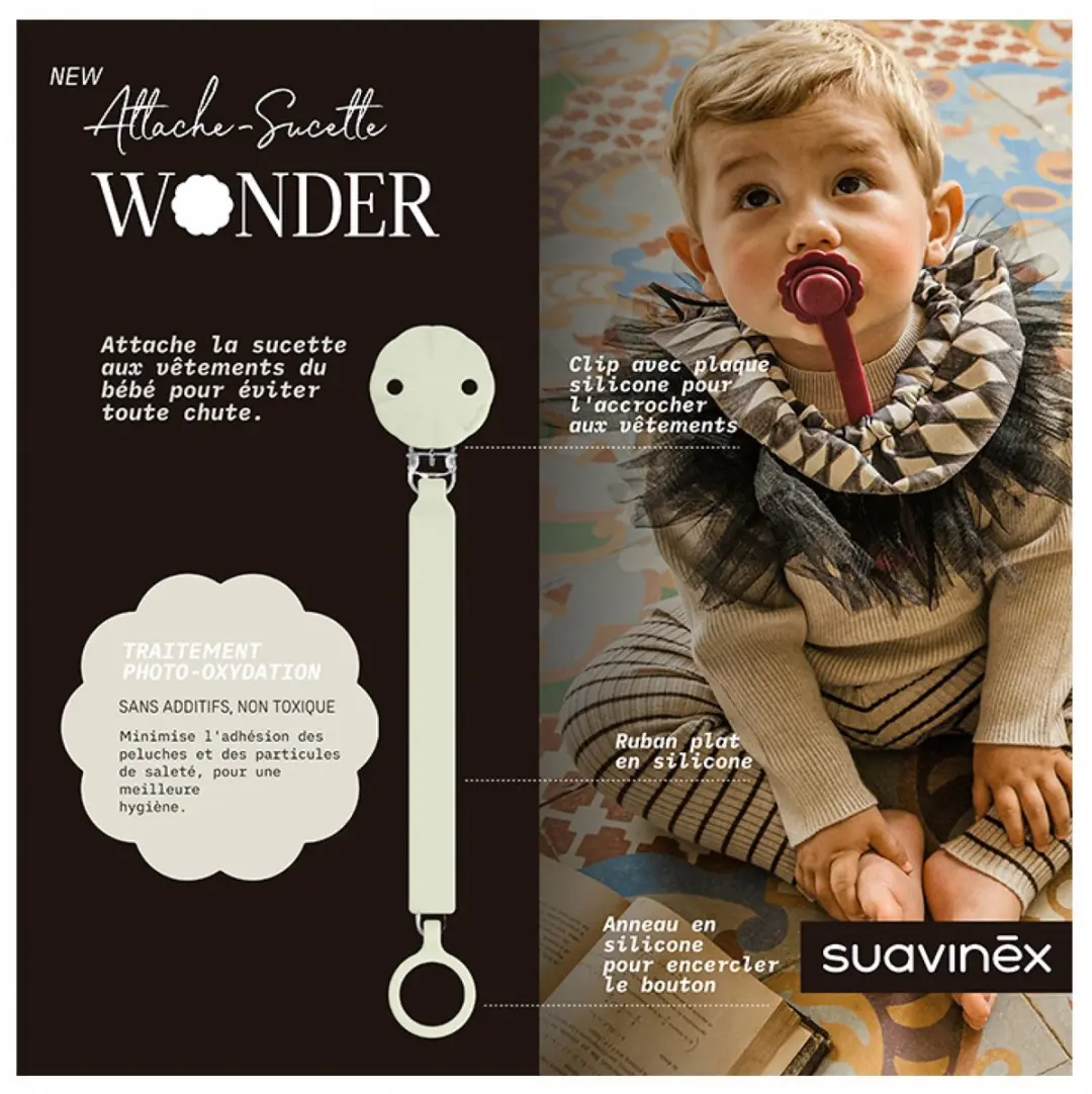 Suavinex Wonder Fopspeenkoord - Almost Aqua Groen - afbeelding 6 van 6