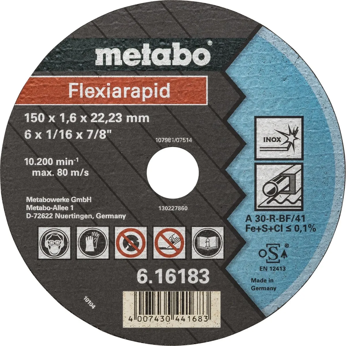 Metabo Flexiarapid 16183 Doorslijpschijf 150x1,6mm - Steen - afbeelding 3 van 4