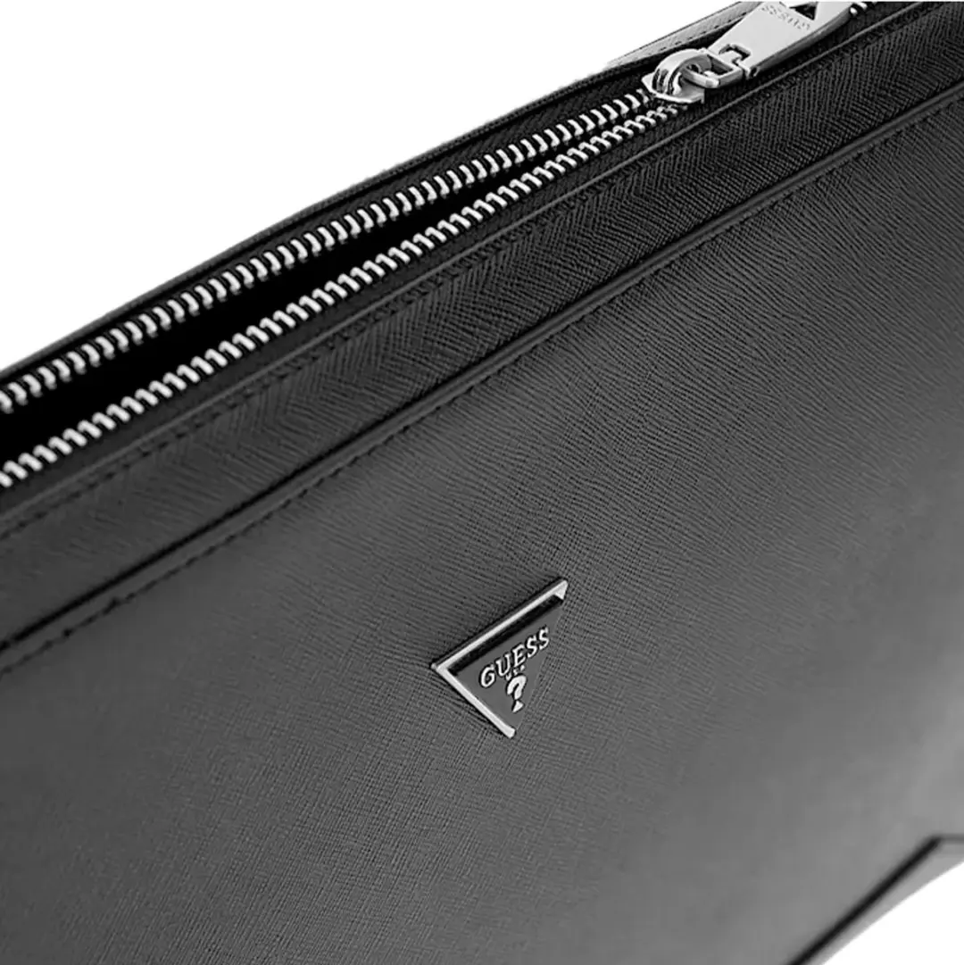 GUESS Milano Saffiano Laptophoes 15 inch - Zwart