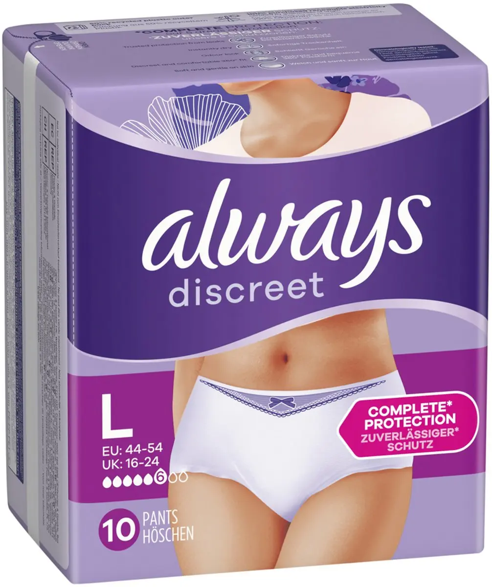 Always Discreet Broekjes Urineverlies Dames L - 40 Stuks - afbeelding 6 van 6