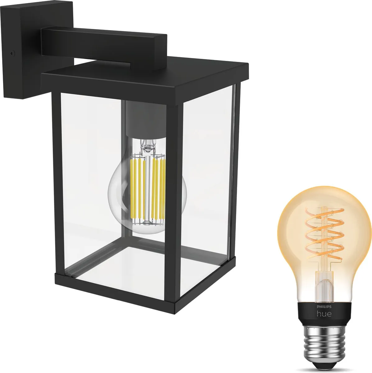 Philips Hue Bellini Wandlamp Buiten Zwart - E27 Warmwit
