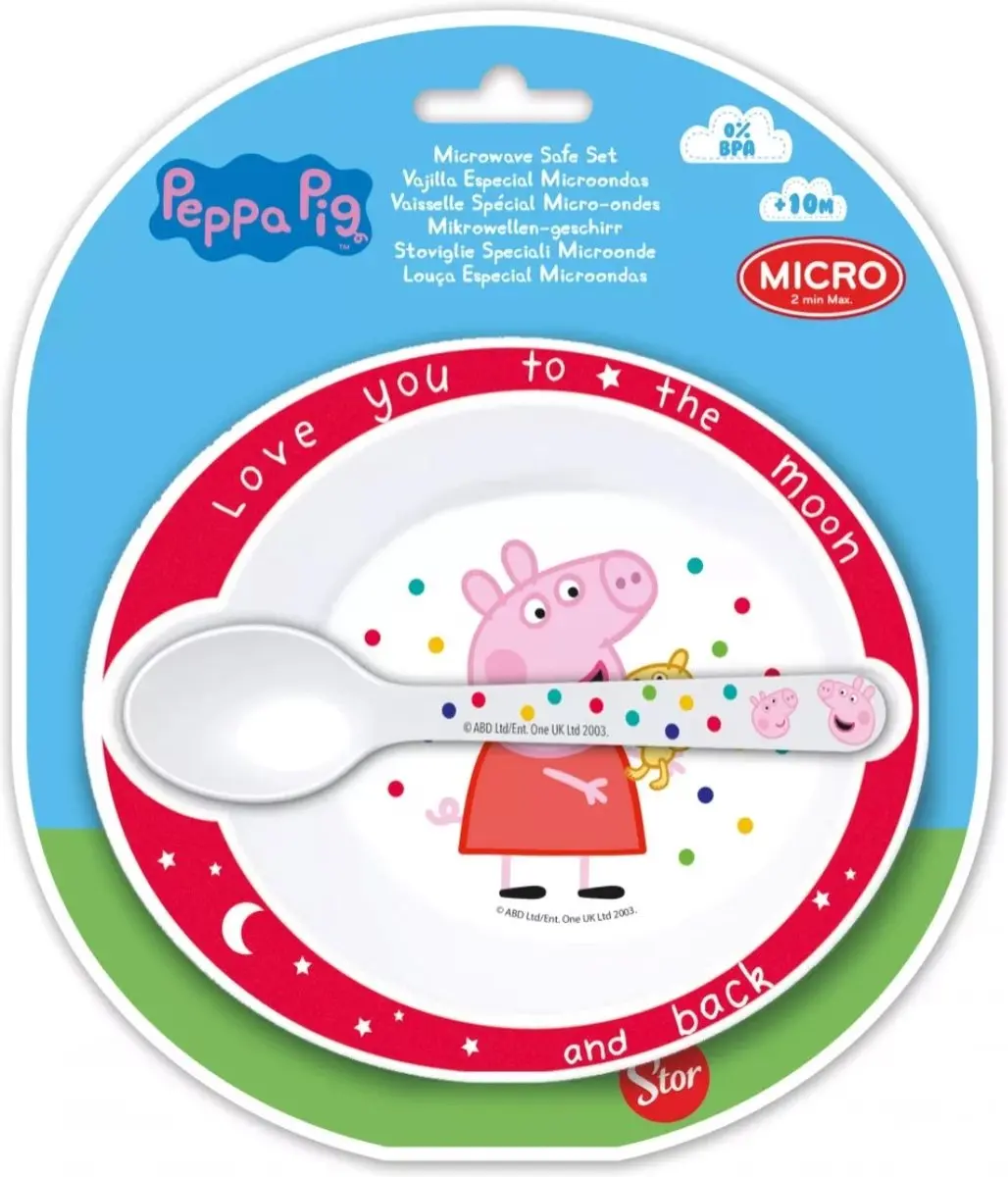 Set micro bordje + lepel Peppa Pig