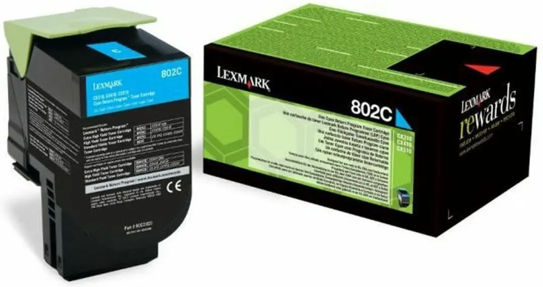 Lexmark 802C Cyan Toner - 1000 Pagina's