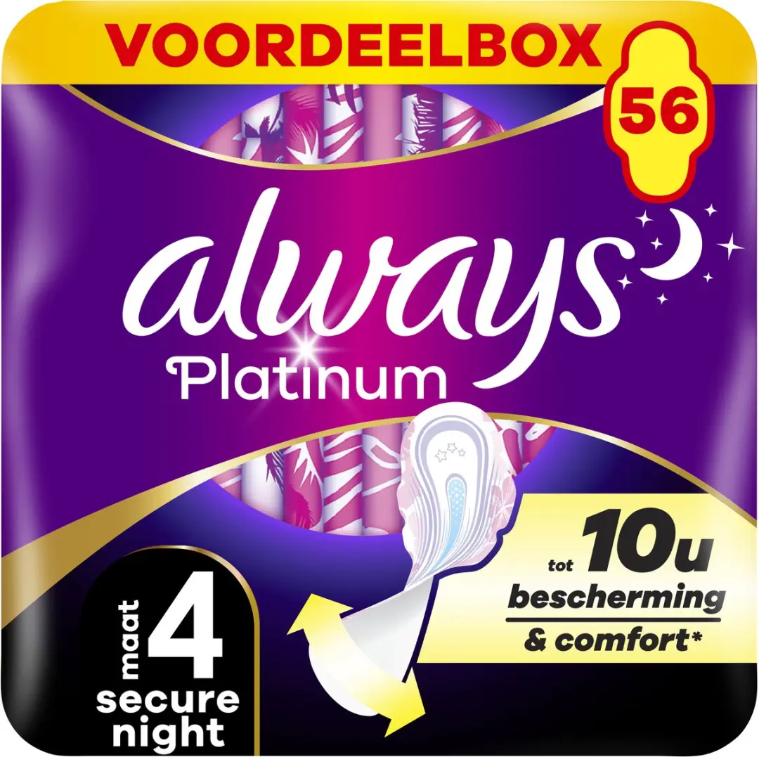 Always Platinum Secure Night Maandverband - 56 Stuks