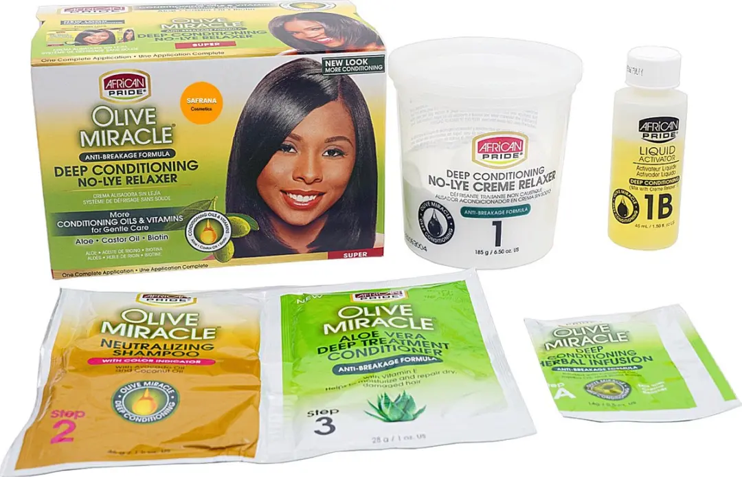 African Pride Olive Miracle Relaxer Kit 453g