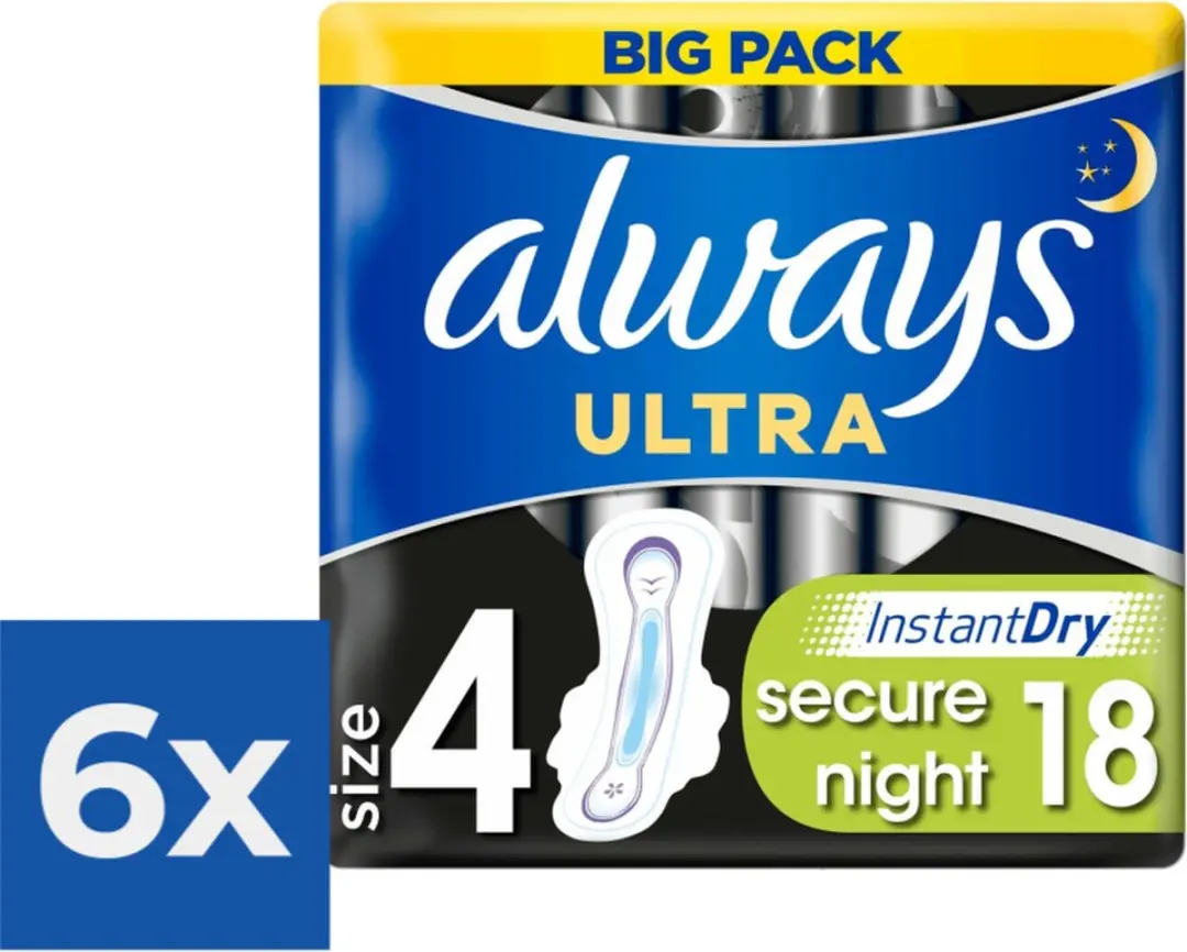 Always Ultra Secure Night Maandverband - 108 Stuks (6x18)