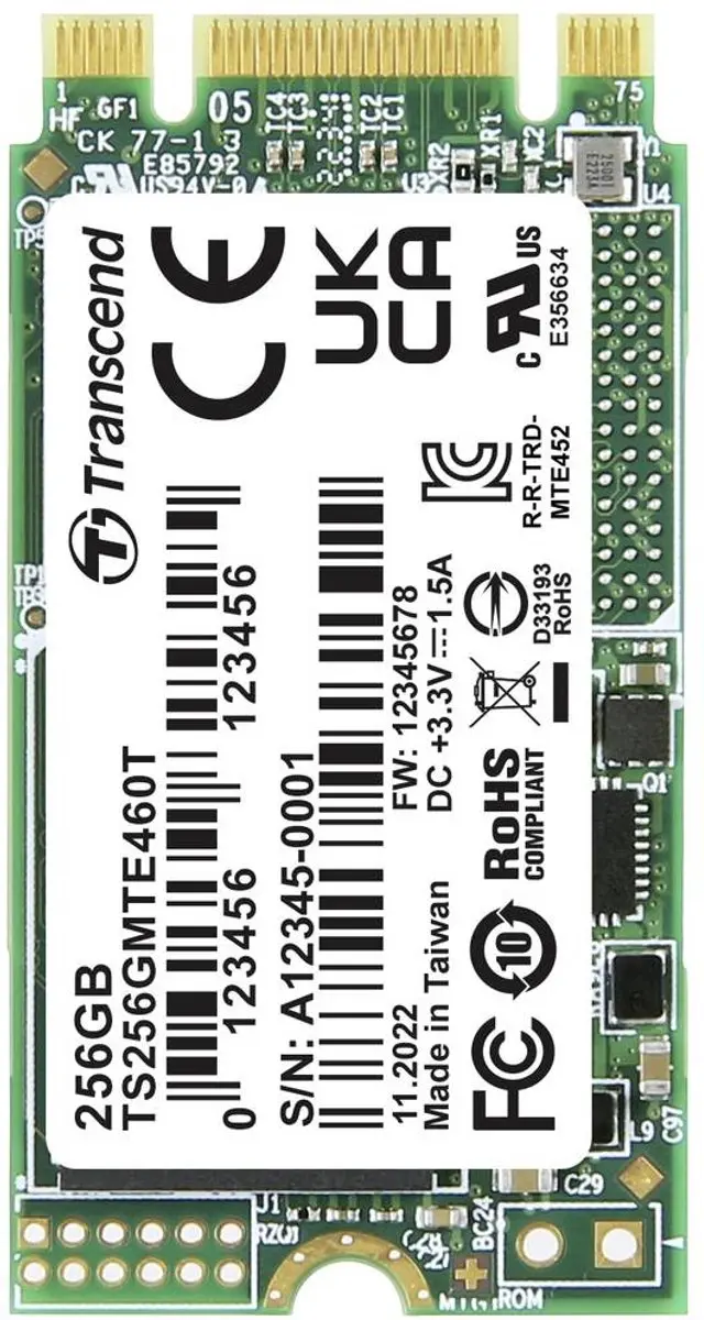 Transcend MTE460T 256GB NVMe M.2 SSD