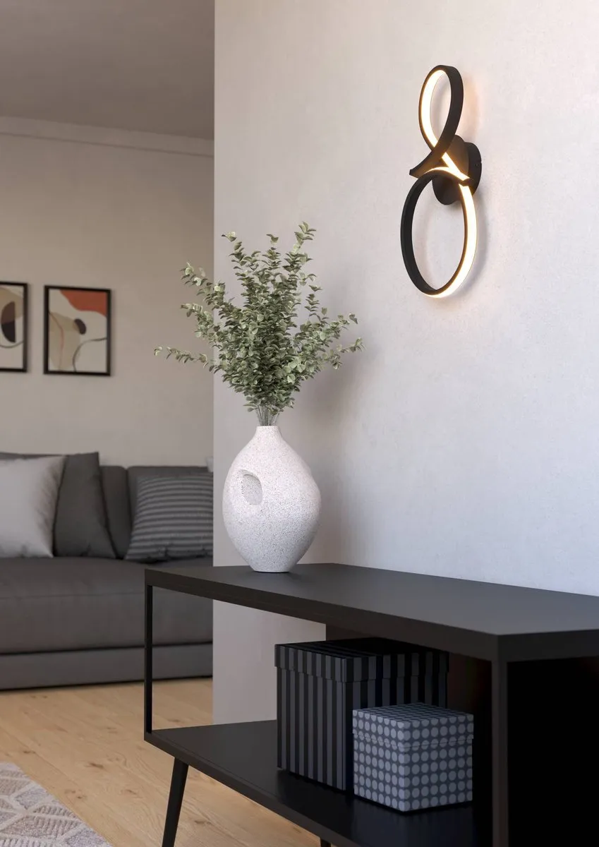 Eglo Serpins Wandlamp LED 40cm - Zwart/Wit