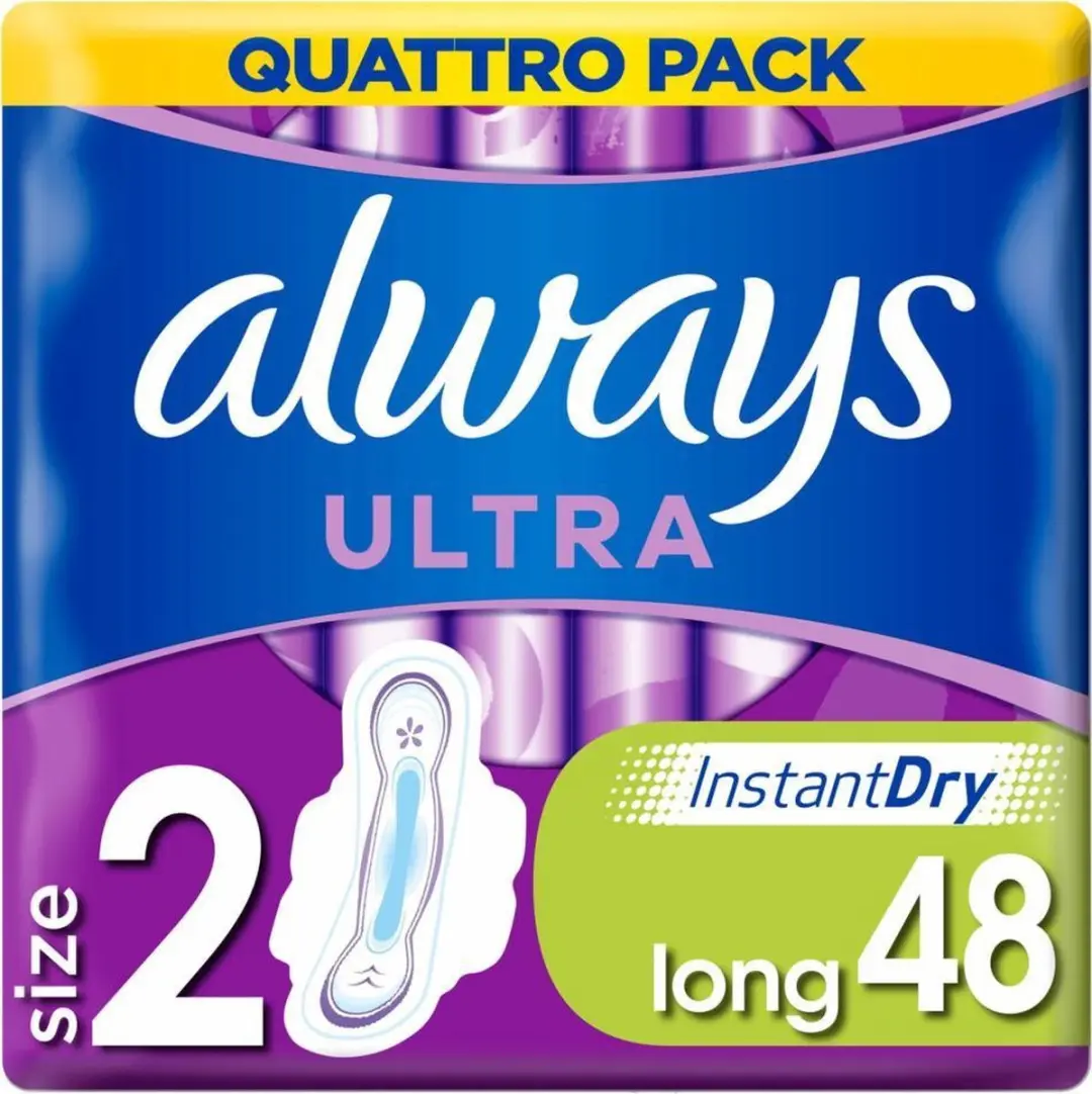 Always Ultra Maandverband 48st - 2 Long With Wings - Nacht