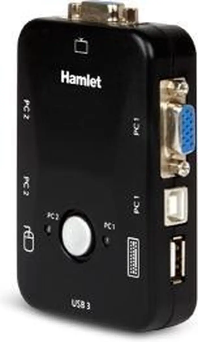 Hamlet HNKVM3U KVM-switch Zwart