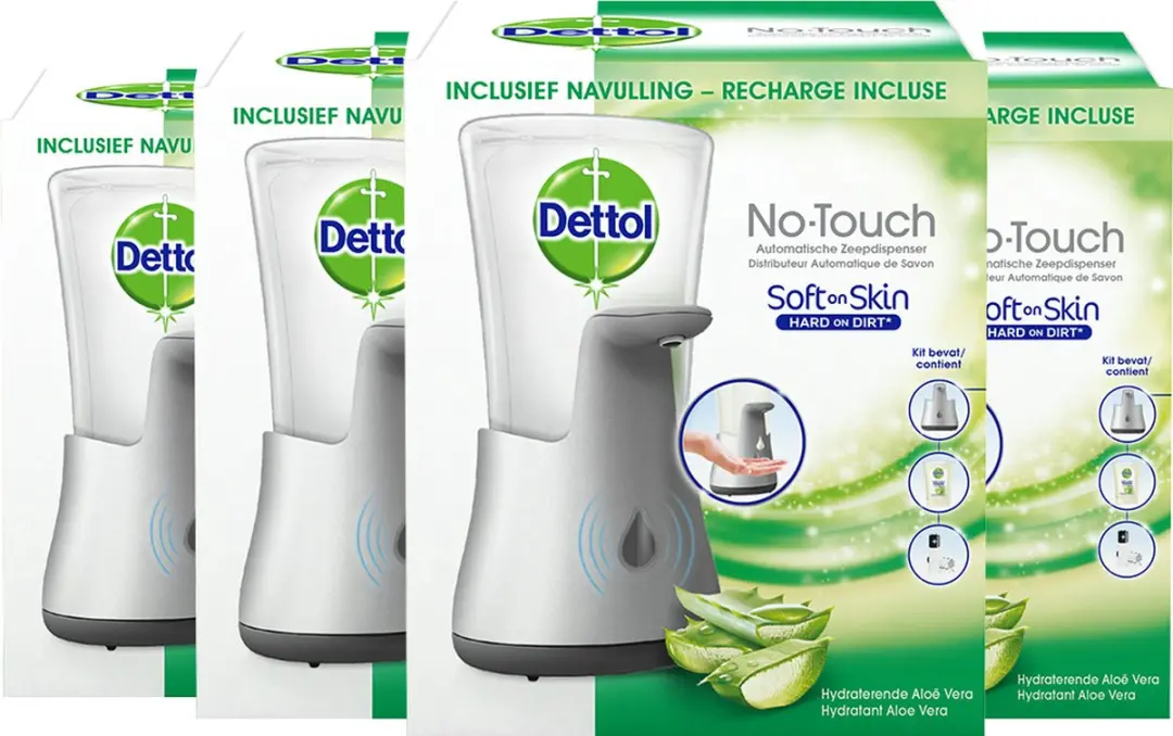 Dettol No-Touch Automatische Zeepdispenser - 4x250ml - Zilver - afbeelding 6 van 6