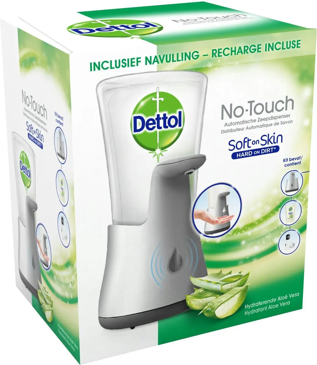 Dettol No-Touch Automatische Zeepdispenser - 4x250ml - Zilver