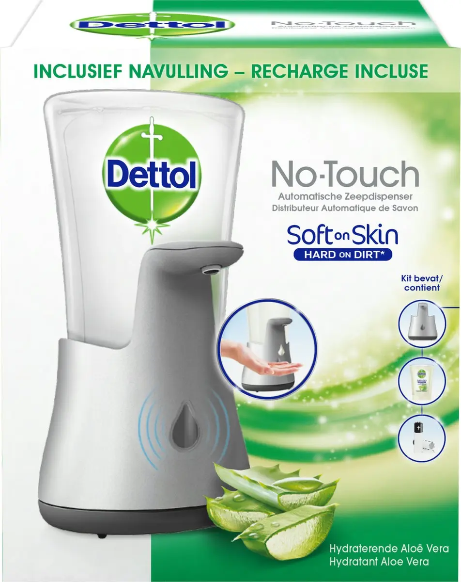 Dettol No-Touch Automatische Zeepdispenser - 4x250ml - Zilver