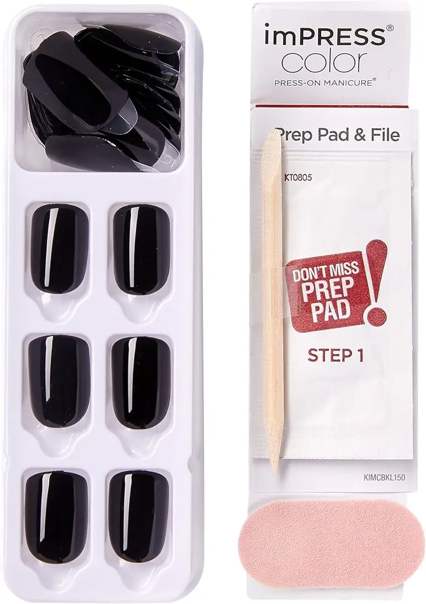 imPRESS Color Kunstnagels All Black - 30 Stuks