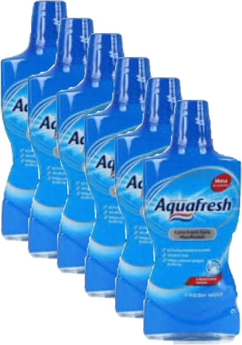 Aquafresh Fresh Mint Mondwater - 6 x 500ml
