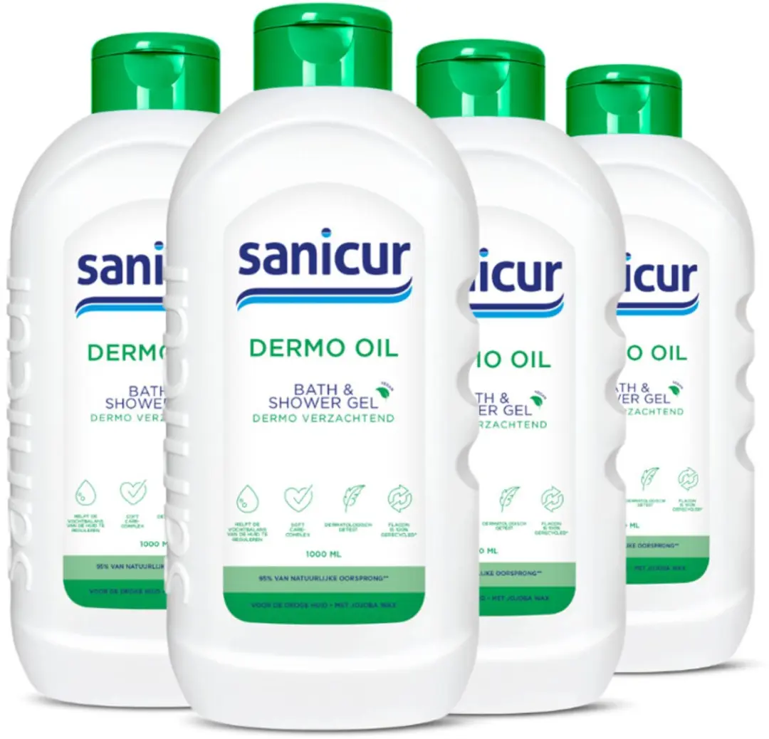 Sanicur Dermo Oil Bad en Douchegel - 4x1000ml