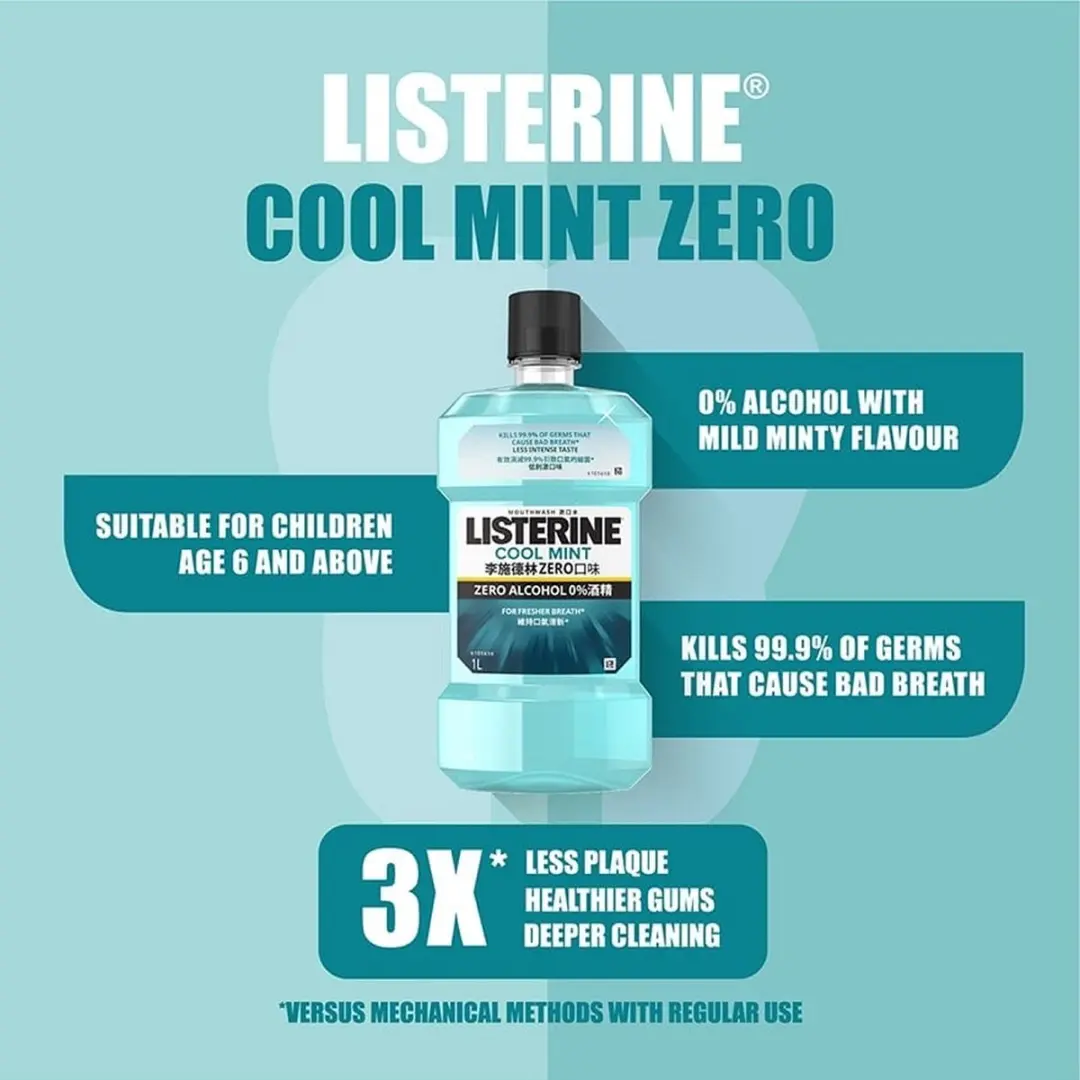 Listerine Cool Mint Mondwater 1L - Zonder alcohol