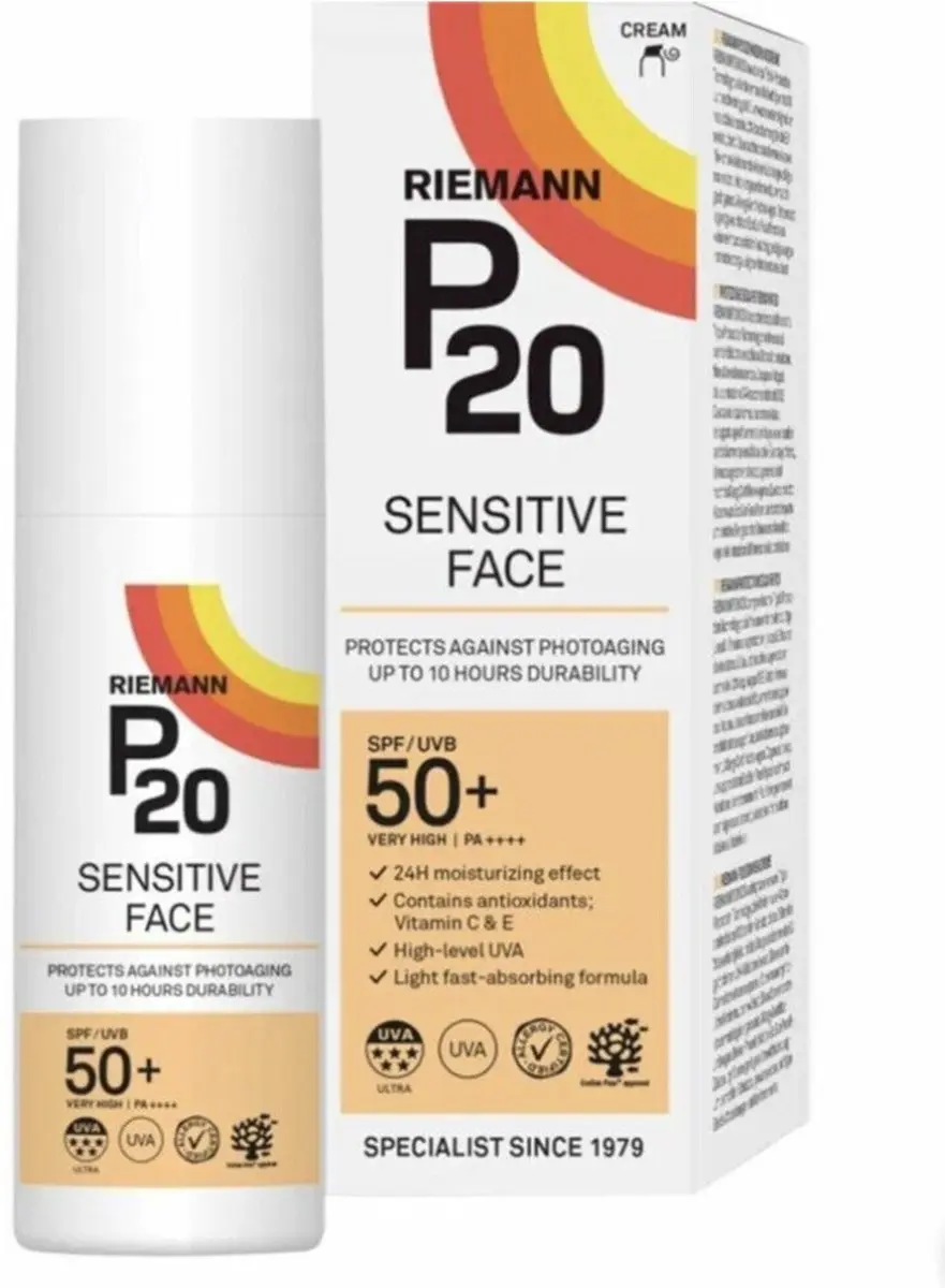 P20 Sensitive Face SPF 50+ Crème 2x50g