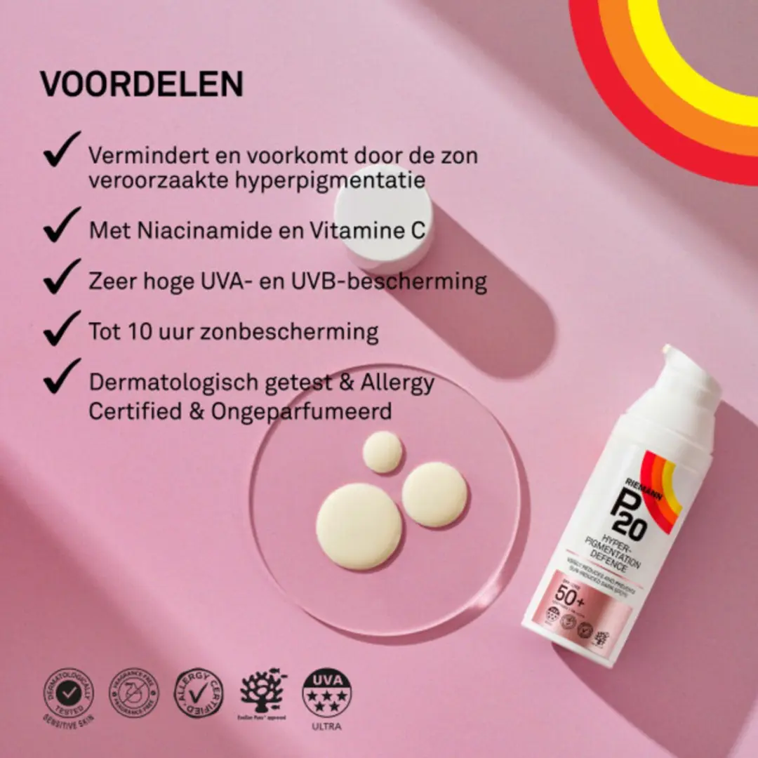 P20 Zonnebrand Gezicht Hyperpigmentation Defence SPF 50+ - 2x50ml