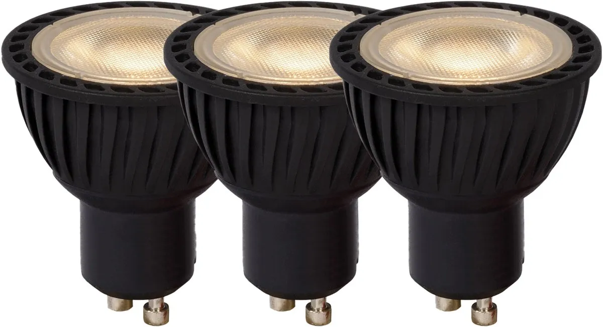 Lucide MR16 LED Spot 5W 3000K - Rookglas - 3 Stuks