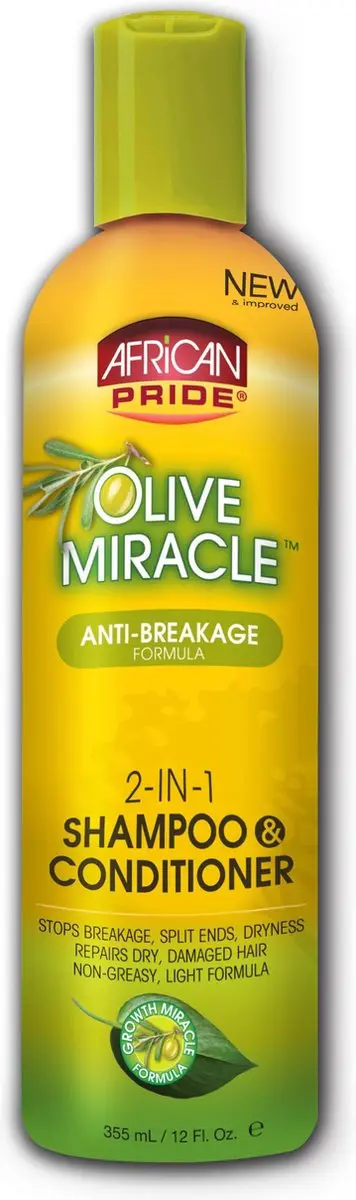 African Pride Olive Miracle 2-in-1 Shampoo & Conditioner 355ml