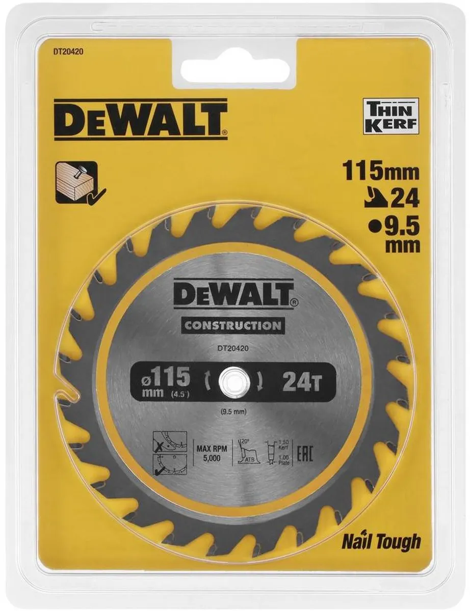 DeWalt DT20420-QZ Cirkelzaagblad Hout 115mm 24T