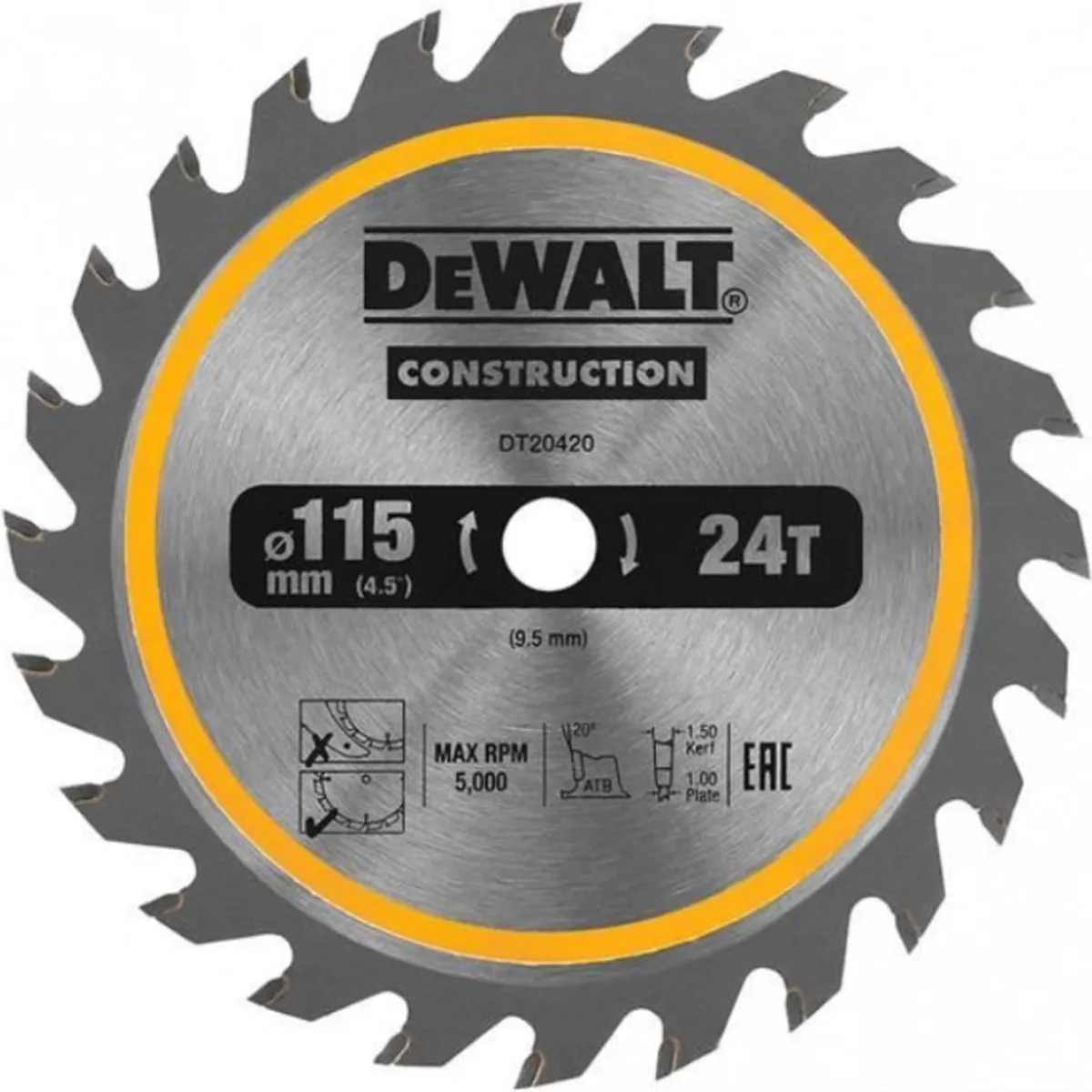 DeWalt DT20420-QZ Cirkelzaagblad Hout 115mm 24T