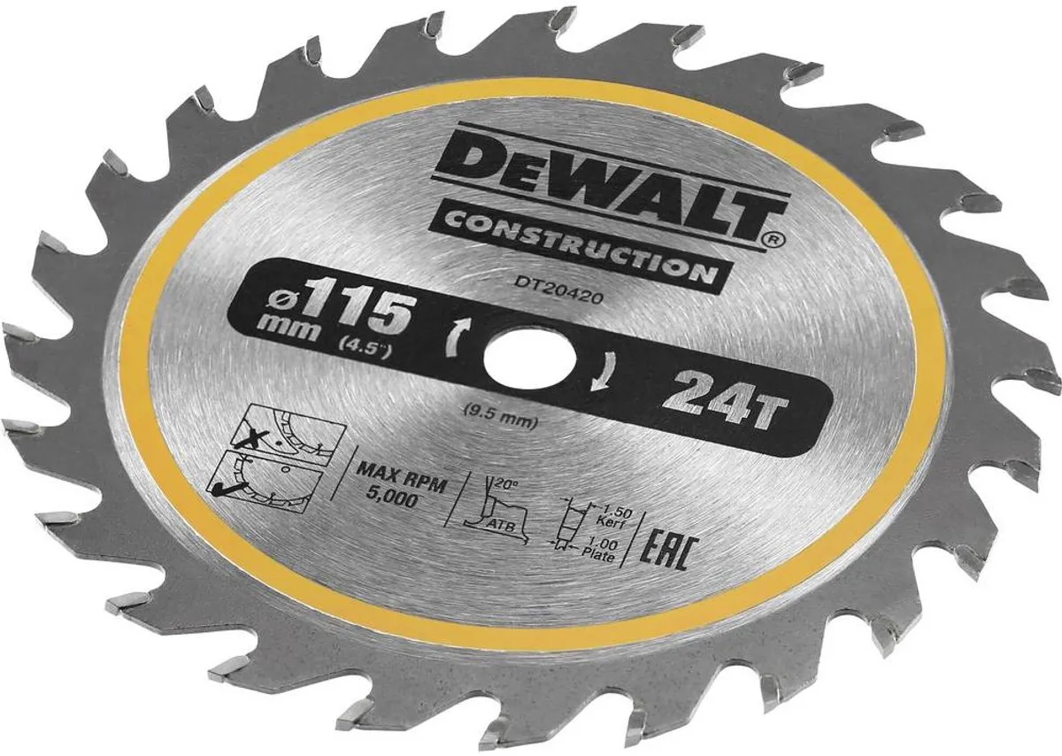 DeWalt DT20420-QZ Cirkelzaagblad Hout 115mm 24T