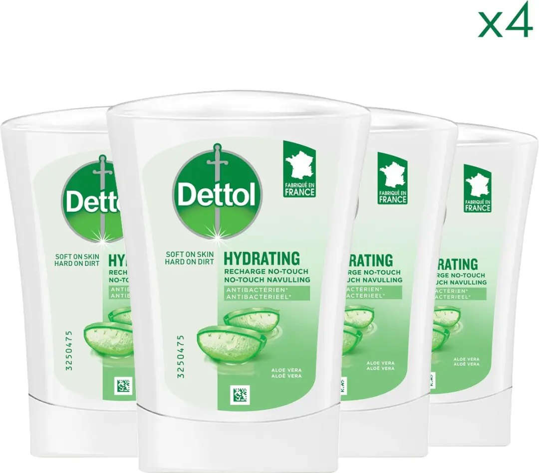 Dettol No-Touch Wasgel Navulling Aloë Vera 250ml - 4 Stuks - afbeelding 6 van 6