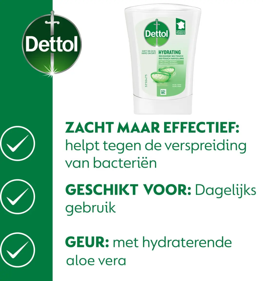 Dettol No-Touch Wasgel Navulling Aloë Vera 250ml - 4 Stuks
